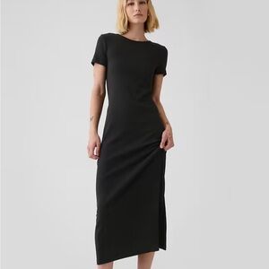 Modern Rib T-Shirt Dress Black